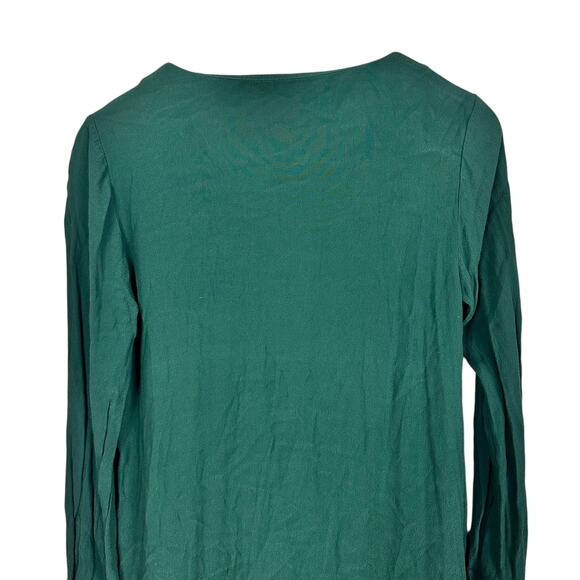 Madewell Novel Dress Smoky Spruce Green Button Up Long Sleeve Mini Fall Dress XS - Picture 8 of 11